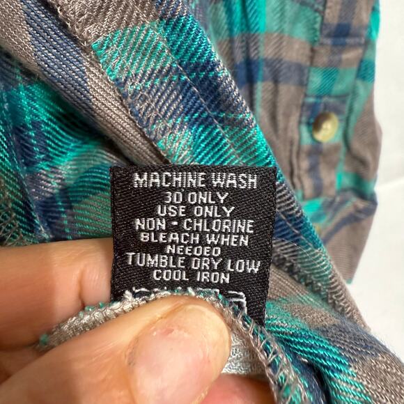 Tolani Collection Teal Gray Plaid Niecy Button Down Sz XXSP NWT - Picture 9 of 15